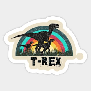 t rex family retro Sticker
